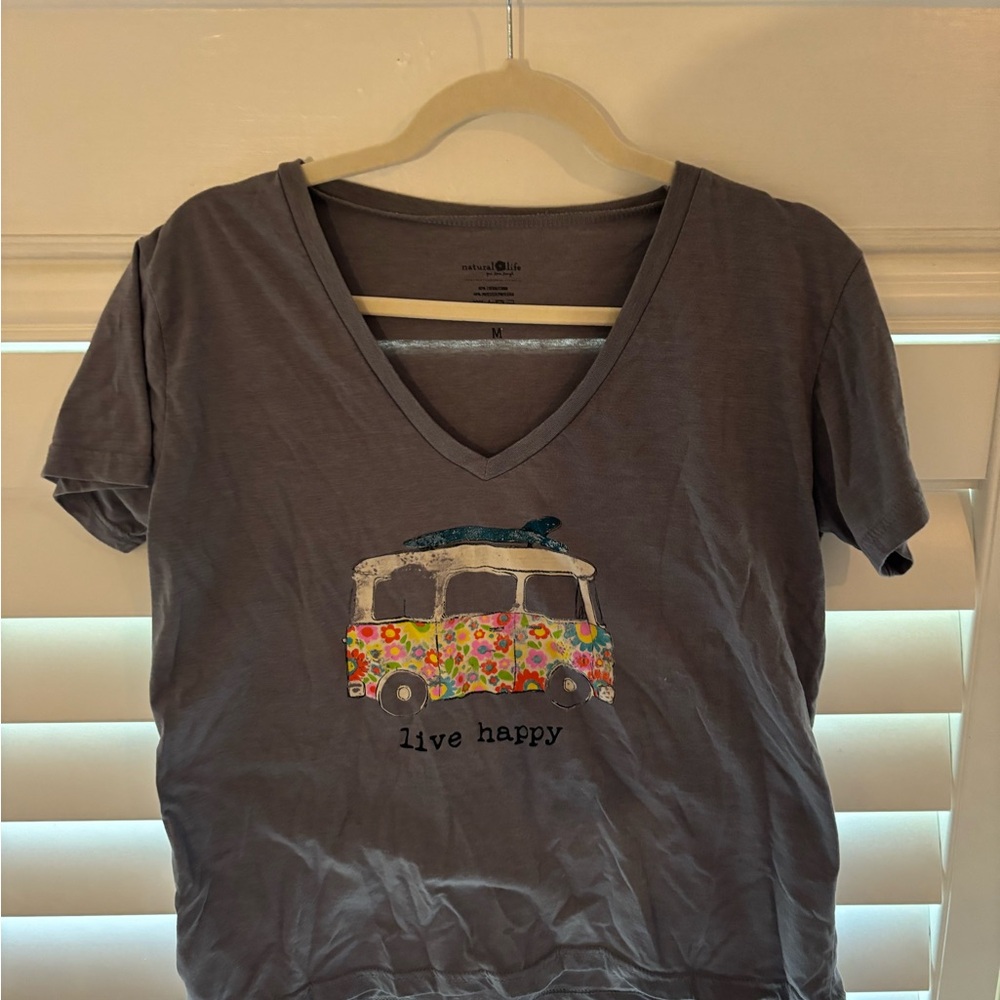 NATURAL LIFE Gray Short Sleeve Tee with Vintage Van Graphic